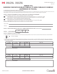 Document preview: Forme IMM5910 Agenda 19B Gardiens D'enfants En Milieu Familial Ou Aides Familiaux a Domicile (Experience De Travail) - Canada (French)