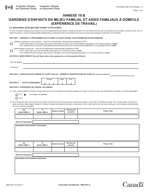 Forme IMM5910 Agenda 19B  Printable Pdf