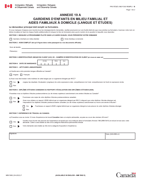 Forme IMM5982 Agenda 19A  Printable Pdf