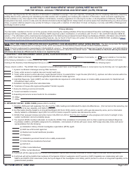 Document preview: Form DD2910-6 Quarterly Case Management Group (Qcmg) Meeting Notes for the Sexual Assault Prevention and Response (Sapr) Program