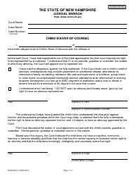 Document preview: Form NHJB-2841-F Chins Waiver of Counsel - New Hampshire