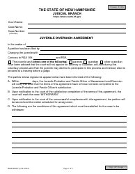 Form NHJB-2354-F Juvenile Diversion Agreement - New Hampshire
