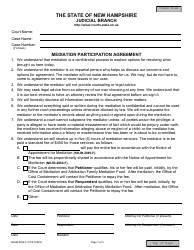 Form NHJB-2052-F Mediation Participation Agreement - New Hampshire