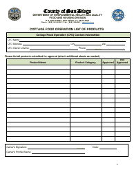 Class B Cottage Food Operation Application Packet - County of San Diego, California, Page 8