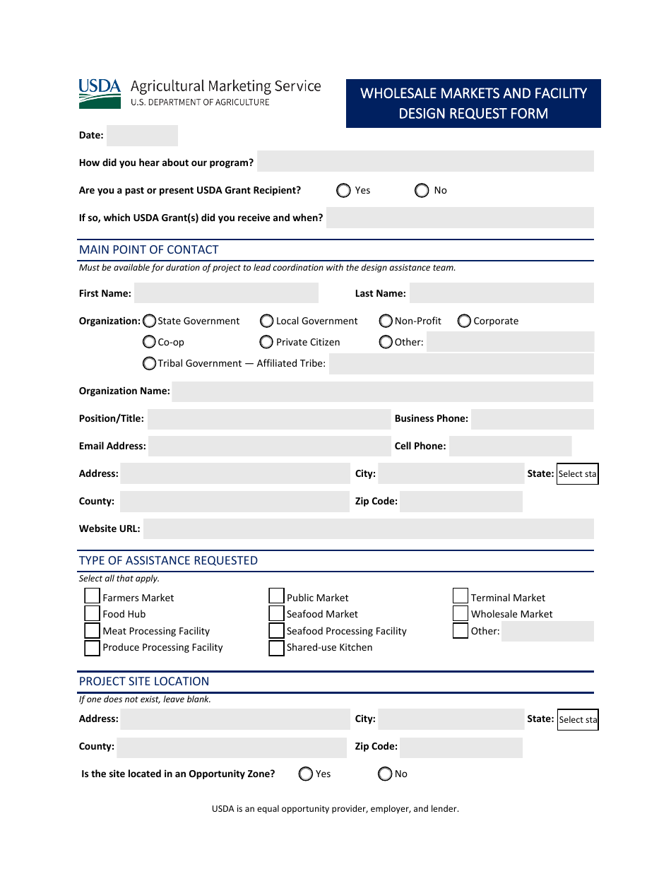 Wholesale Markets and Facility Design Request Form, Page 2