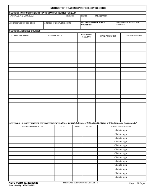 AETC Form 10  Printable Pdf