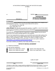 Document preview: Form CIV-100 Summons and Notice to Both Parties of Judicial Assignment - Kenai - Alaska