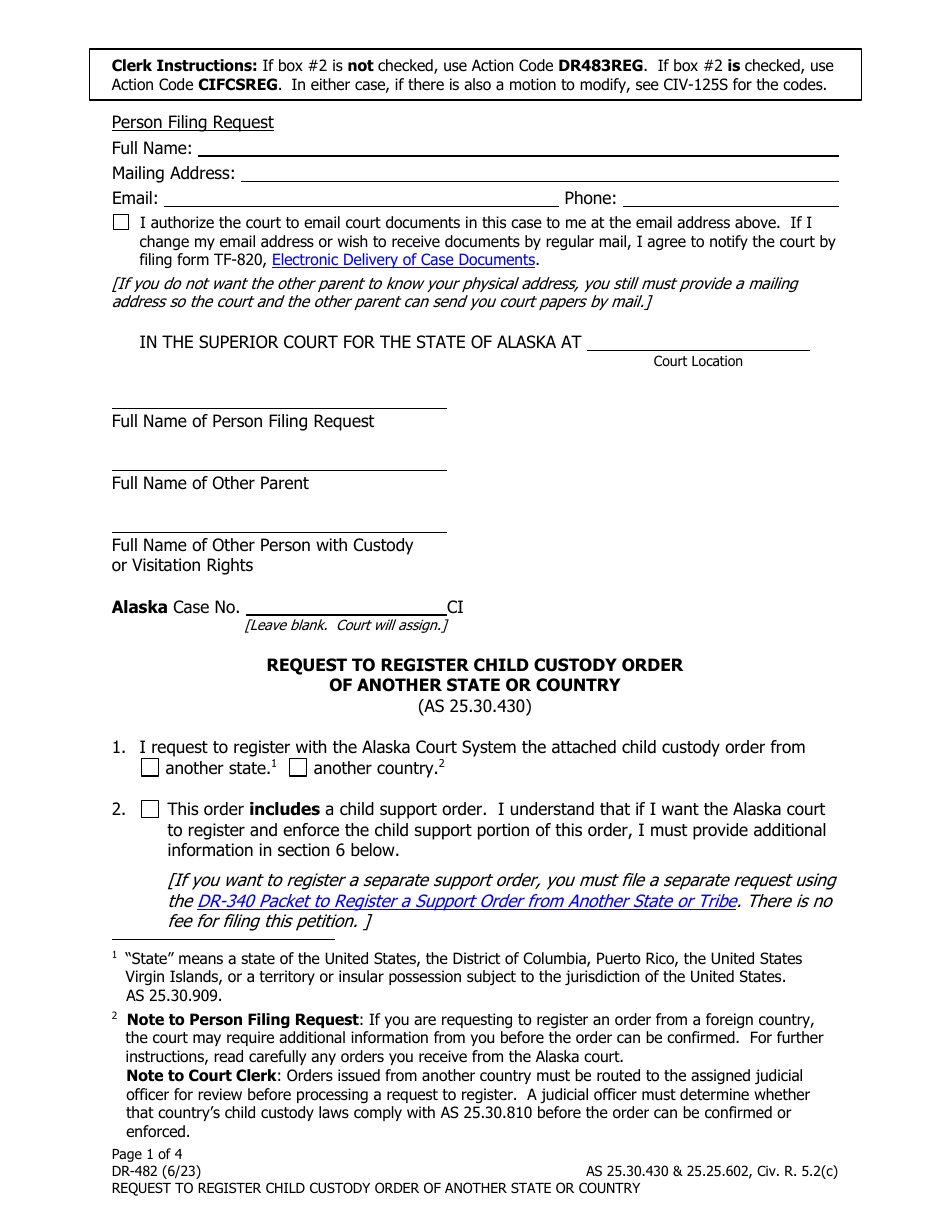 Form DR-482 - Fill Out, Sign Online and Download Fillable PDF, Alaska ...