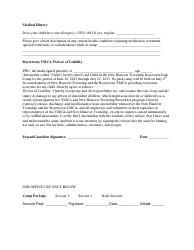 Community Park Summer Camp Application - Township of New Hanover, Pennsylvania, Page 2