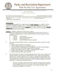 Park Facility Use Agreement - New Hanover Township, Pennsylvania, Page 2
