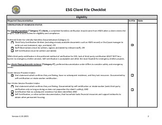 Esg Client File Checklist - California, Page 2