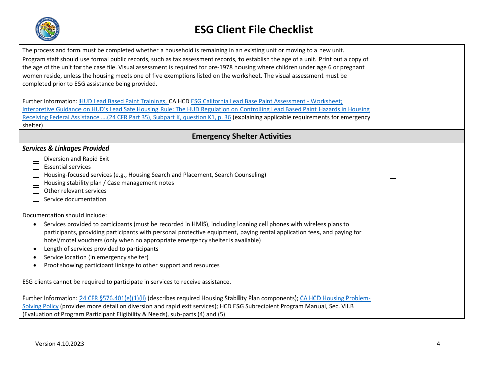 Esg Client File Checklist - California, Page 4
