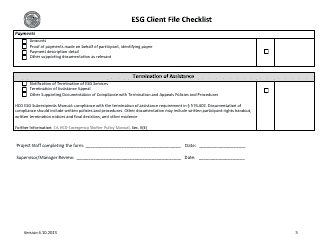 Esg Client File Checklist - California, Page 5