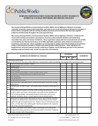 Wireless Communications Facilities Within County Highways Submittal Package Preparers/Reviewers Checklist - Orange County, California