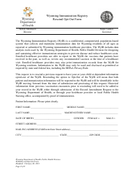 Wyoming Immunization Registry Rescind Opt-Out Form - Wyoming