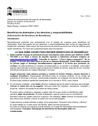 Document preview: Beneficios De Desempleo Y Los Derechos Y Responsabilidades - Louisiana (Spanish)