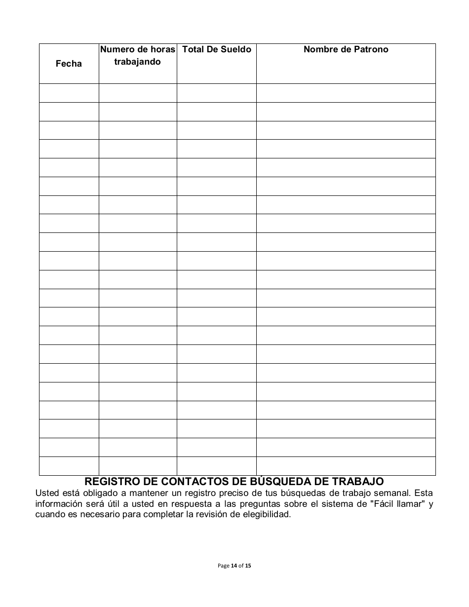 Beneficios De Desempleo Y Los Derechos Y Responsabilidades - Louisiana (Spanish), Page 14