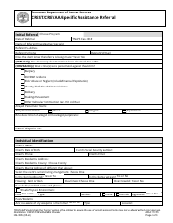 Document preview: Form HS-3505 Crest/Crevaa/Specific Assistance Referral - Tennessee