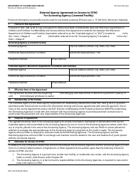 Document preview: Form DCF-F-5618 External Agency Agreement on Access to Sync for Accessing Agency (Licensed Facility) - Wisconsin