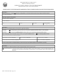 Document preview: Form BMV1174 Clerk of Courts Vehicle Title Record Request - Ohio