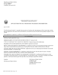 Document preview: Form BMV3149 Application for Self-insurance Religious Organization - Ohio