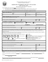 Document preview: Form BMV3770 Ownership Assignment and Title Application for Casual Sale - Ohio