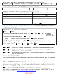 Form BMV4625 Application for Registration by Mail - Ohio, Page 2