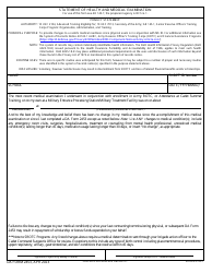 Document preview: DA Form 2453 Statement of Health and Medical Examination