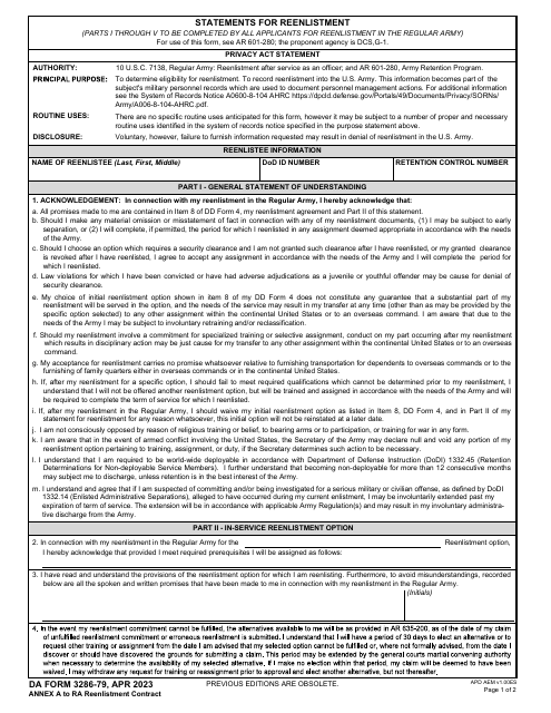 DA Form 3286-79  Printable Pdf