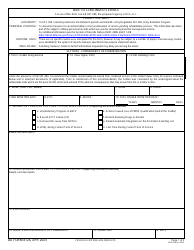 Document preview: DA Form 4126 Bar to Continued Service