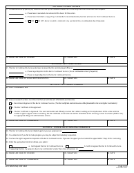 DA Form 4126 Bar to Continued Service, Page 2