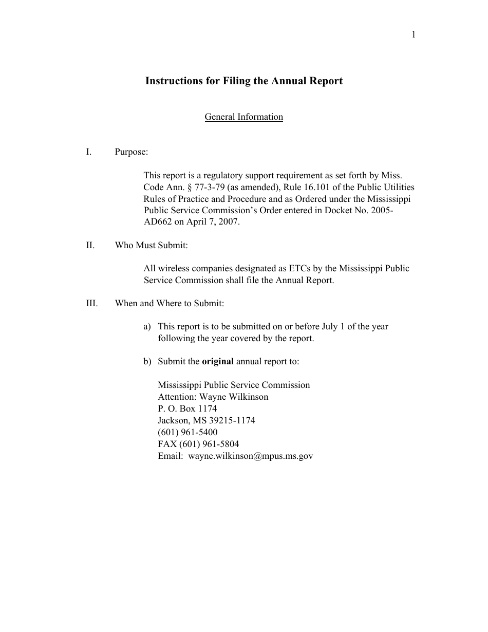 Wireless Eligible Telecommunications Carrier (Etc) Annual Report - Mississippi, Page 2