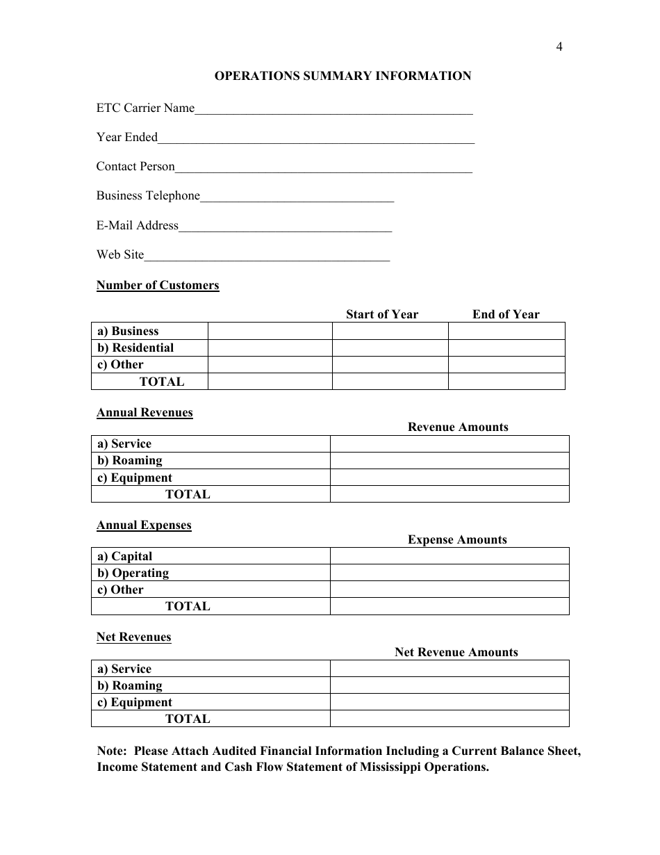 Wireless Eligible Telecommunications Carrier (Etc) Annual Report - Mississippi, Page 5