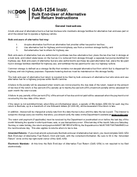 Document preview: Instructions for Form GAS-1254 Bulk End-User of Alternative Fuel Return - North Carolina