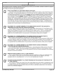 DA Form 3540 Certificate and Acknowledgment of U.S. Army Reserve Service Requirements and Methods of Fulfillment, Page 2