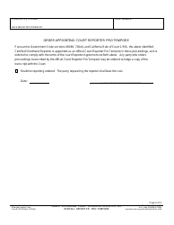 Form RI-RE003 Order Appointing Court Approved Reporter as Official Reporter Pro Tempore - County of Riverside, California, Page 2