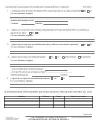Formulario RI-FL024-S Cuestionario Inicial De Consejeria Para La Recomendacion De Custodia De Menores - County of Riverside, California (Spanish), Page 2