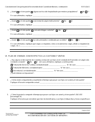 Formulario RI-FL024-S Cuestionario Inicial De Consejeria Para La Recomendacion De Custodia De Menores - County of Riverside, California (Spanish), Page 4