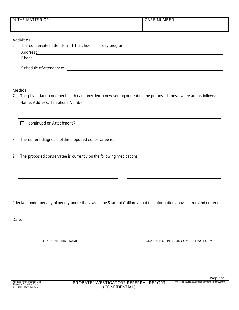 Form Ri Pr016 Download Fillable Pdf Or Fill Online Probate Investigators Referral Report 2503