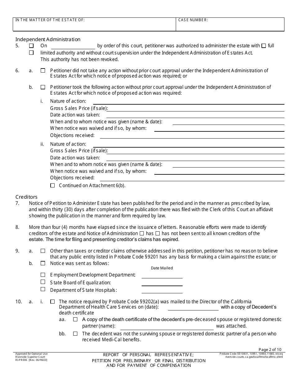 Form RI-PR006 Download Fillable PDF or Fill Online Report of Personal ...