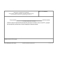 Document preview: DA Form 3425 Medical Fitness Statement for Enrollment in Basic Course, Senior Rotc