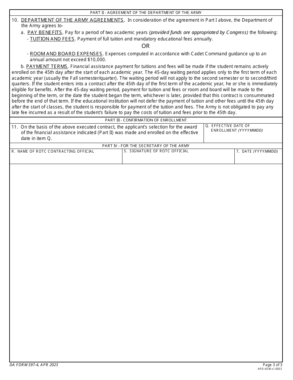 DA Form 597-4 - Fill Out, Sign Online And Download Fillable PDF ...