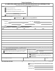 Document preview: DA Form 7808 U.S. Army Intelligence and Security Records Repository Data Reference Form
