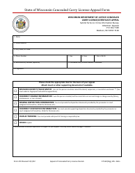 Form DJ-LE-291 Concealed Carry License Appeal Form - Wisconsin, Page 2