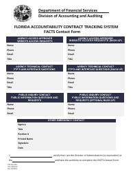 Document preview: Form DFS-A0-2100 Florida Accountability Contract Tracking System (Facts) Contact Form - Florida