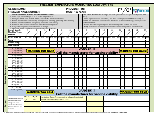 DOH Form 348-077 Temperature Monitoring Log - Washington, Page 3