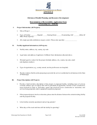 Document preview: Form 804E Appendix D Determination of Reviewability Application Form - Mississippi