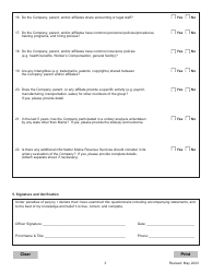 Unitary Questionnaire - Maine, Page 3