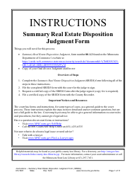 Document preview: Form DIV1601 Instructions - Summary Real Estate Disposition Judgment Form - Minnesota