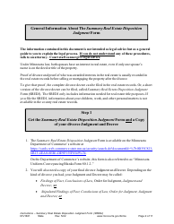 Form DIV1601 Instructions - Summary Real Estate Disposition Judgment Form - Minnesota, Page 2